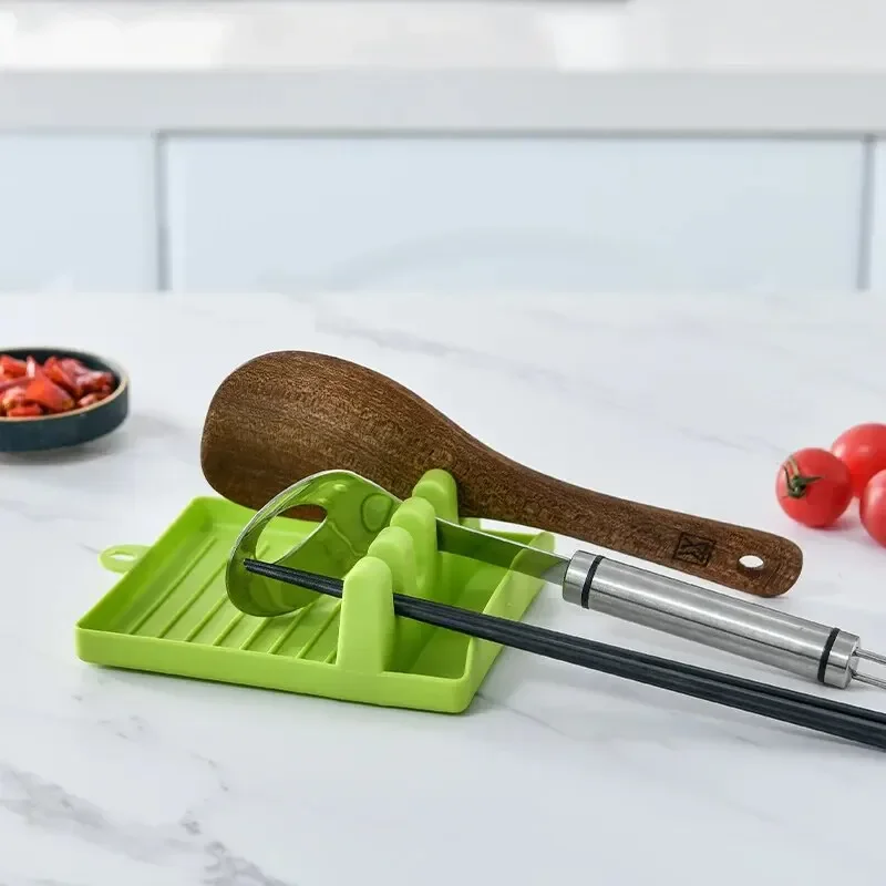 Kitchen Baking Rack - プラスチックスプーンスパチュラホルダーキッチン収納ラック、漏れ防止トレイ付き、箸スープスプーンベーキングツールオーガナイザー用