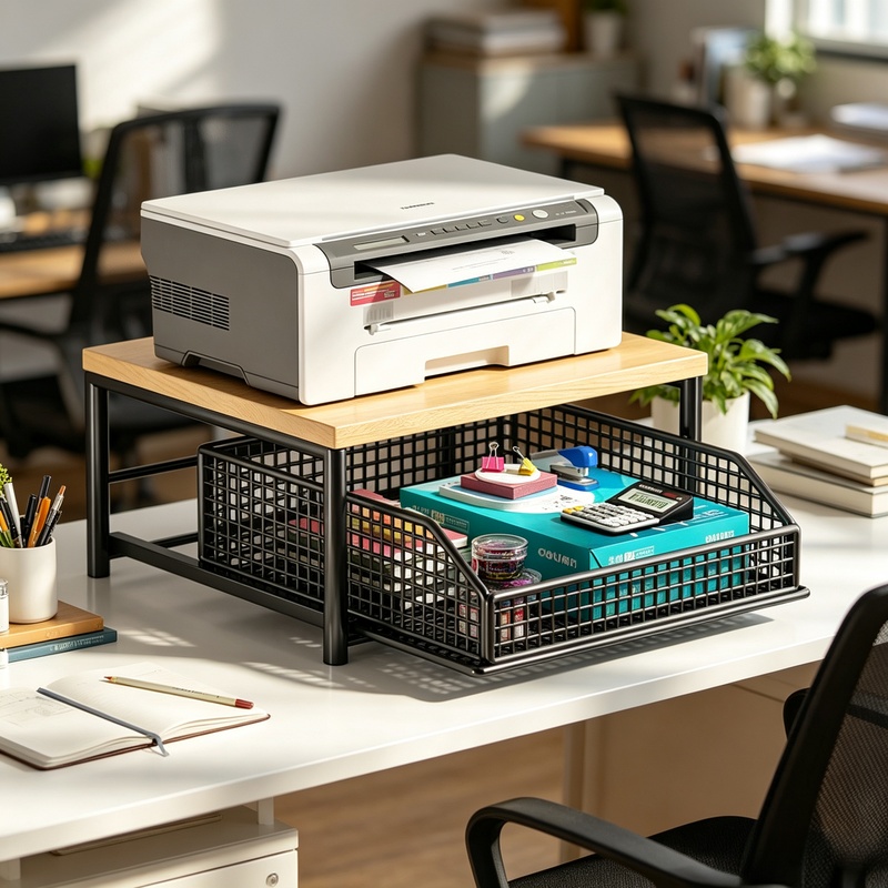 Kitchen Baking Rack - 引き出しとベーキングラック付き縦型電子レンジスタンド、多機能キッチンシェルフデスク