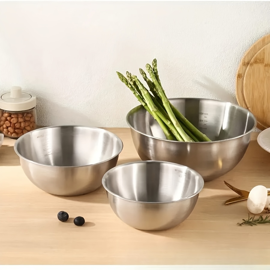 3個セット ステンレス製サラダボウルセット ミキシングボウル - Baking Kitchen Set のレビューと価格
